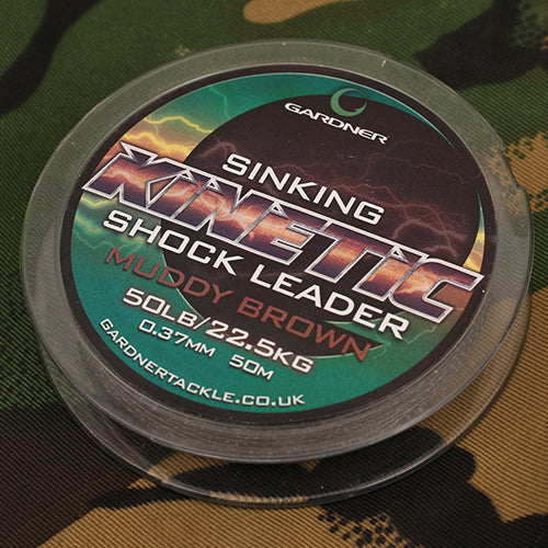 GARDNER TACKLE KINETIC SINKING SHOCK LEADER 50lb (22.7kg) 50m