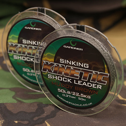 GARDNER TACKLE KINETIC SINKING SHOCK LEADER 50lb (22.7kg) 50m
