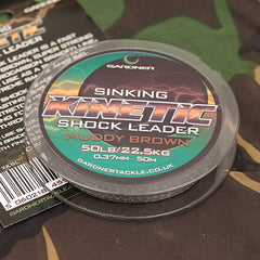 GARDNER TACKLE KINETIC SINKING SHOCK LEADER 50lb (22.7kg) 50m