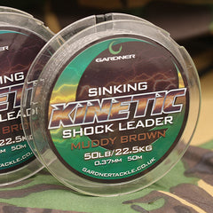 GARDNER TACKLE KINETIC SINKING SHOCK LEADER 50lb (22.7kg) 50m