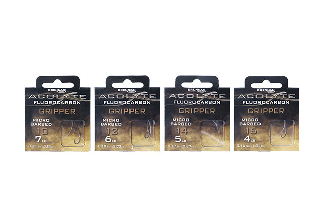 Drennan Acolyte Gripper Micro Barbed Hooks To Fluorocarbon