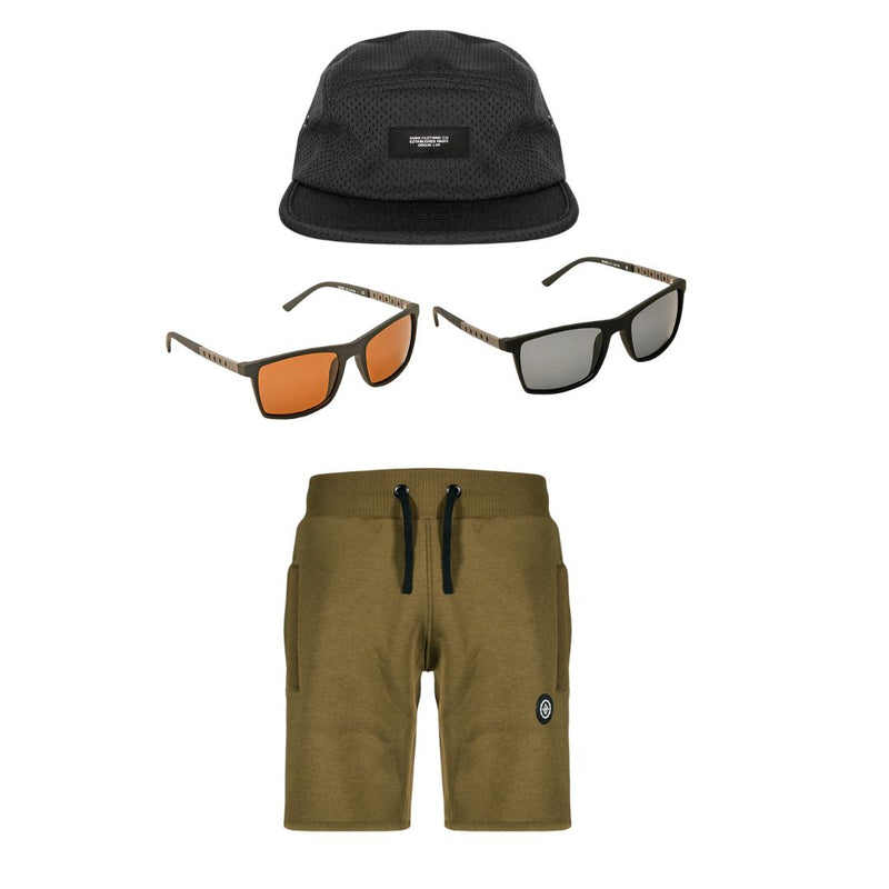 Shorts, Cap, Sunglasses Bundle