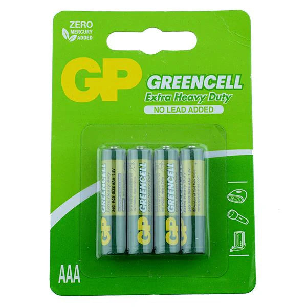 GP - GREENCELL EXTRA HEAVY DUTY 1.5V BATTERIES AAA