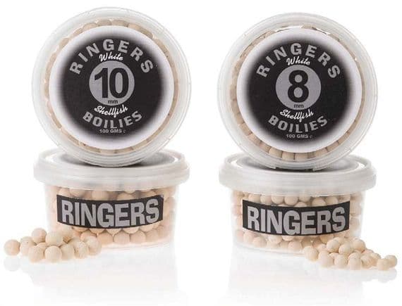 Ringers 8mm Boilie White Shellfish 100g