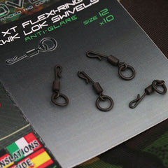 GARDNER TACKLE COVERT XT FLEXI-RING KWIK LOK SWIVELS SIZE 12 ANTI GLARE