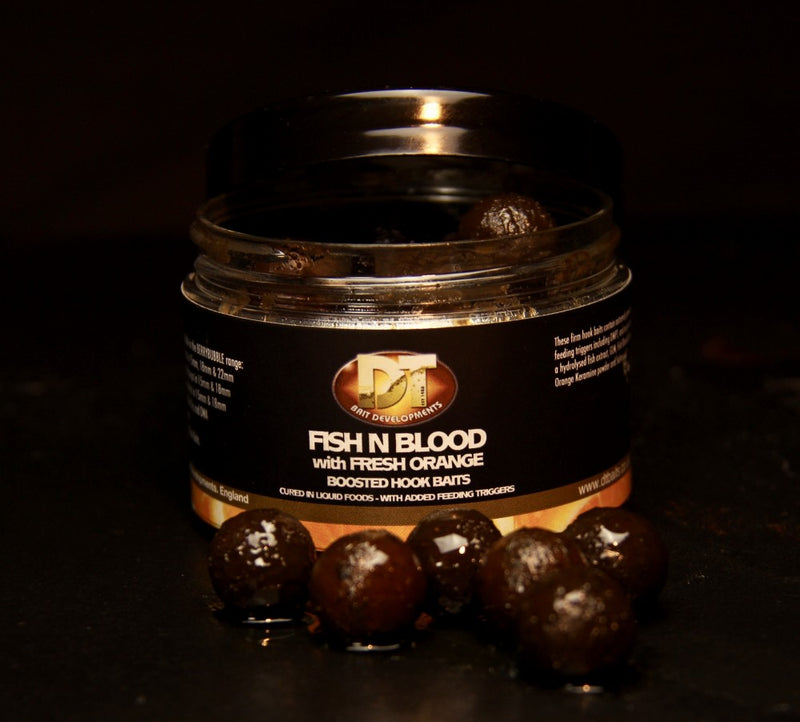 DT Baits Fish, Blood and Fresh Orange Boosted Hook Baits