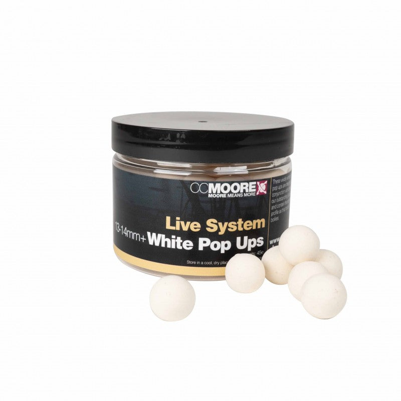 CC Moore Live System White Pop Ups 13/14mm