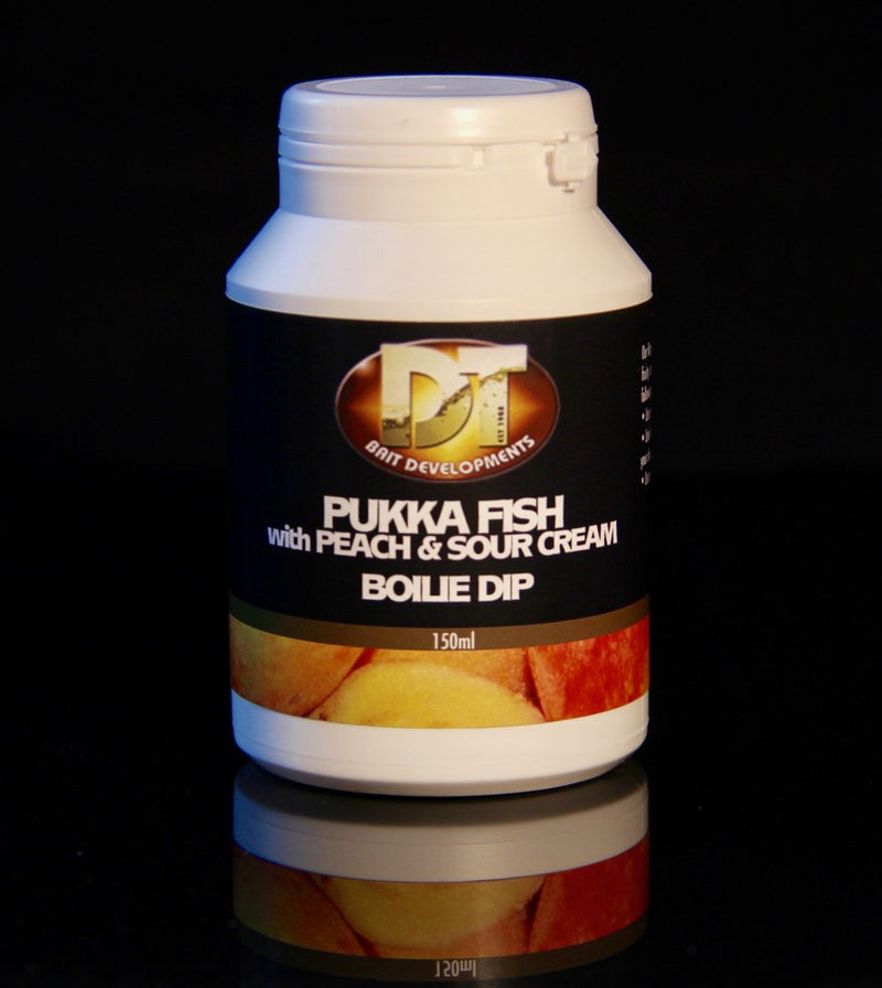 DT Baits Pukka Fish Peach and Sour Cream Boilie Dip 150ml