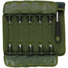NGT Bivvy Peg Set - 10 x 8" Bivvy Pegs and Mallet in Roll Up Case
