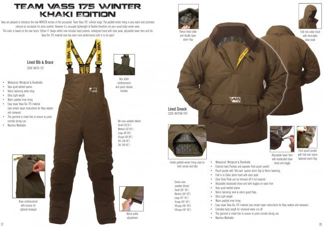Vass Tackle Team Vass 175 Winter Lined Smock Khaki Edition